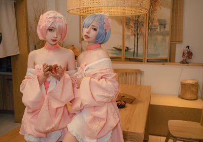 金鱼kinngyo与喵小吉 拉姆雷姆写真，日系和风里的双生花叙事